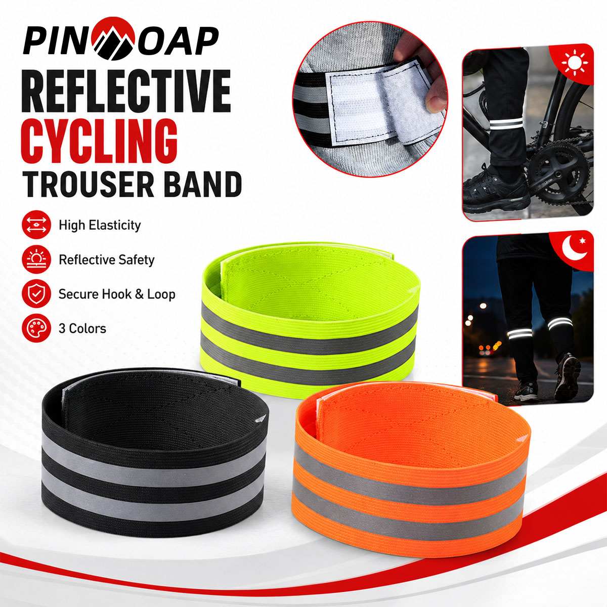 PINMOAP 1/2개 자전거 바지 다리 스트랩 반사  - Cycling Commuter Trousers 리뷰 및 가격